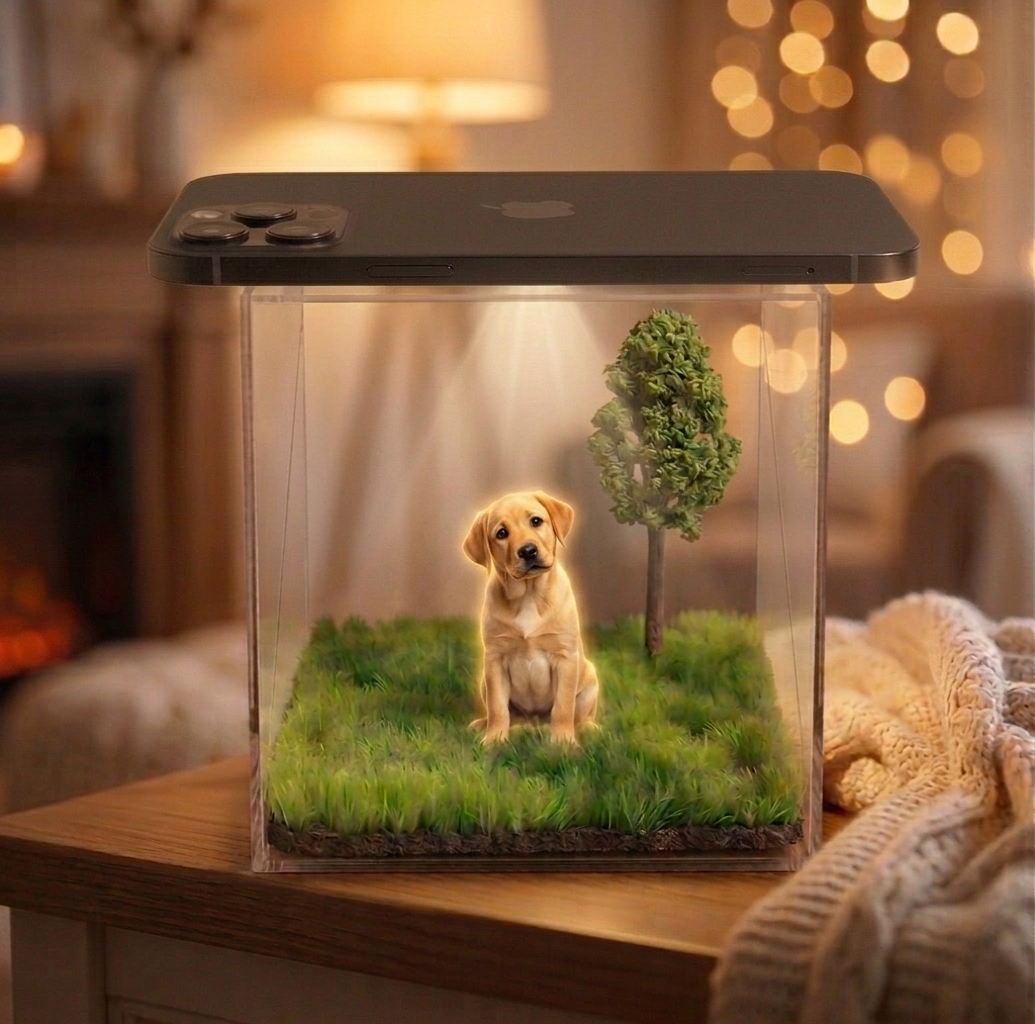 Pet Memorial 3D Hologram Projector Box